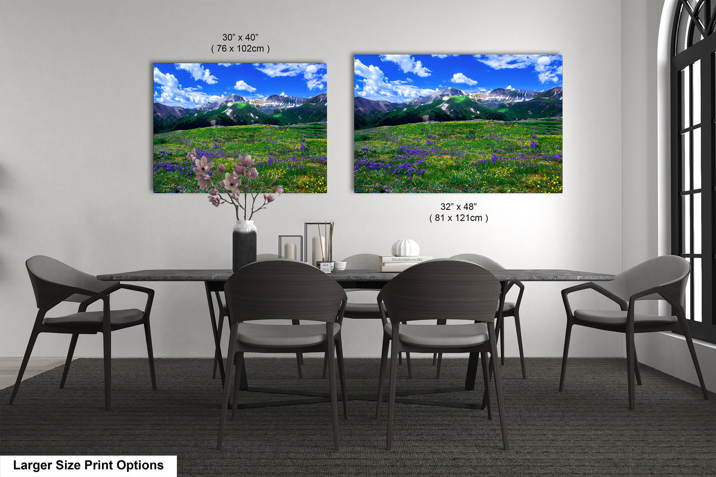 Mountain wildflower picture, Colorado wall art, aspen wildflowers, bedroom wall art, 3 piece wall art canvas
