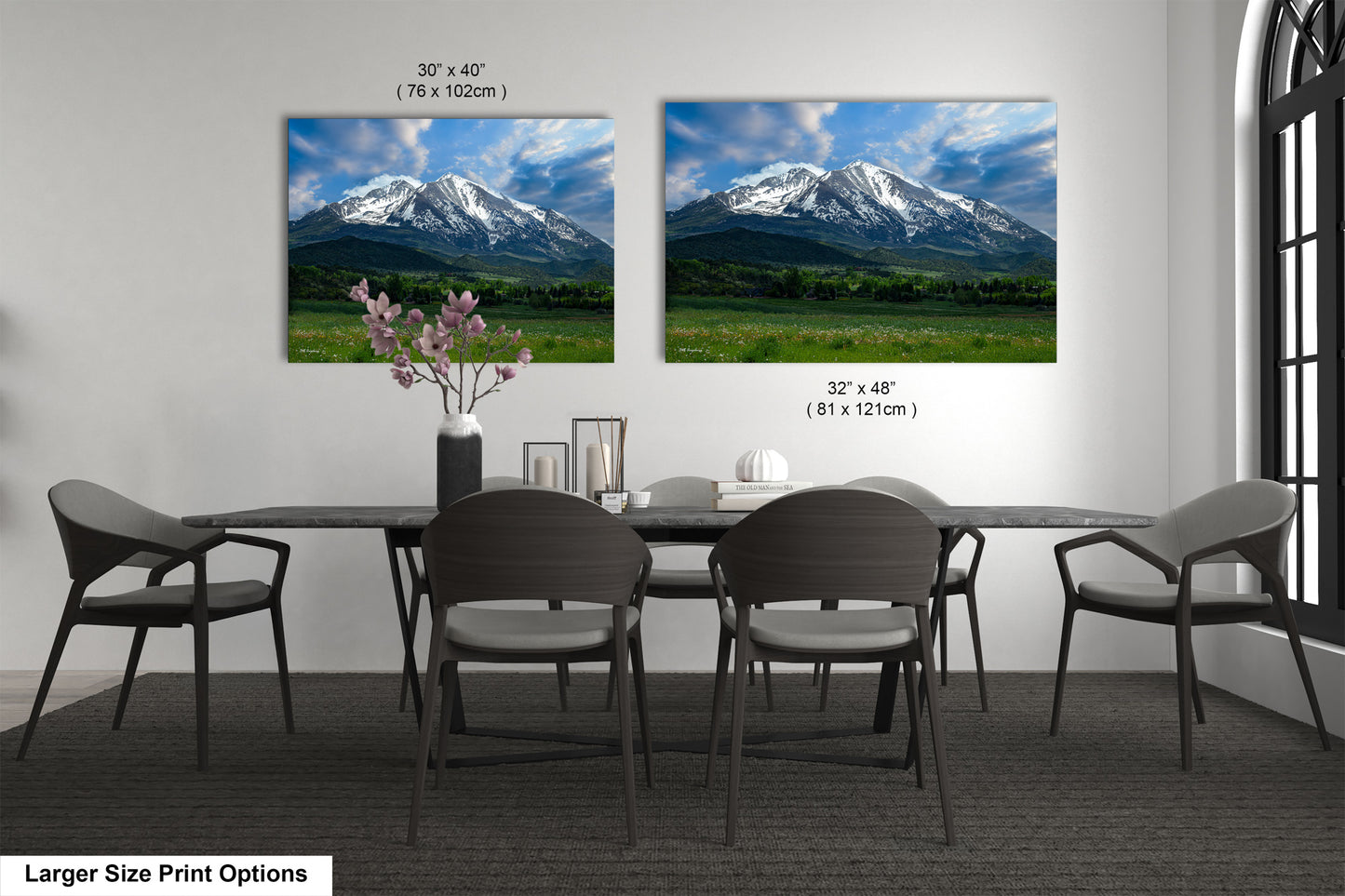 Mt. Sopris picture, Colorado mountain art, Aspen Colorado, Mt. Sopris Carbondale, Colorado photography, extra large wall art, triptych