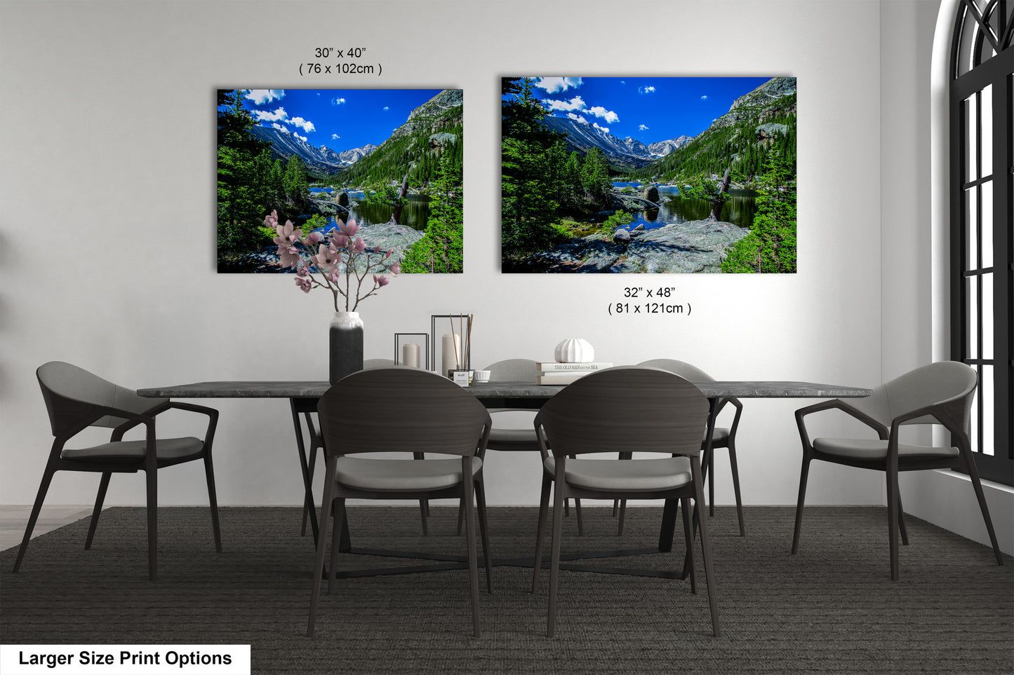Rocky Mountains canvas, Estes Park Mills Lake print, Rocky Mountain National Park, Colorado lake, mountain lake, large framed artwork