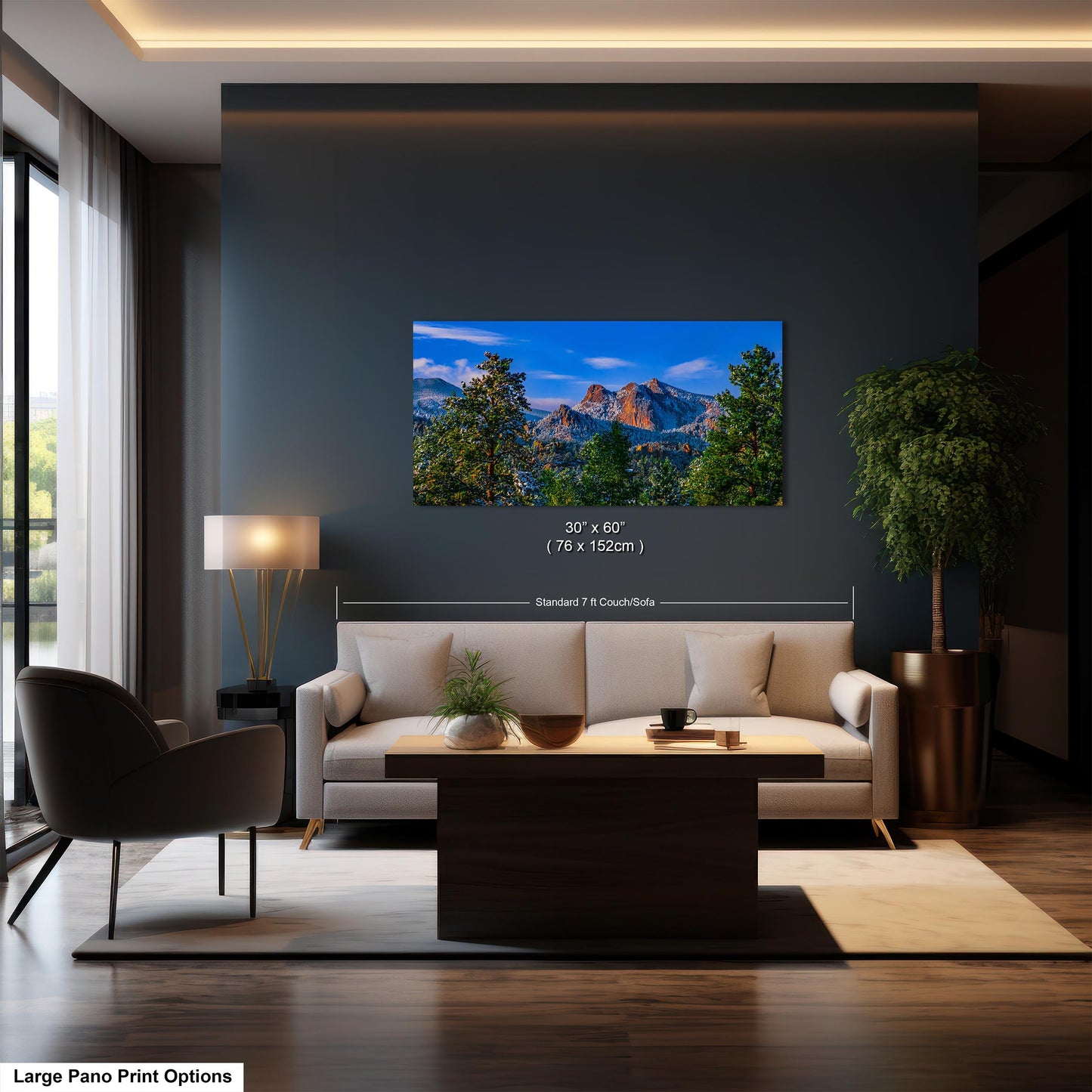 Colorado snowy mountain sunset, Estes Park wall art, Rocky Mountains canvas print