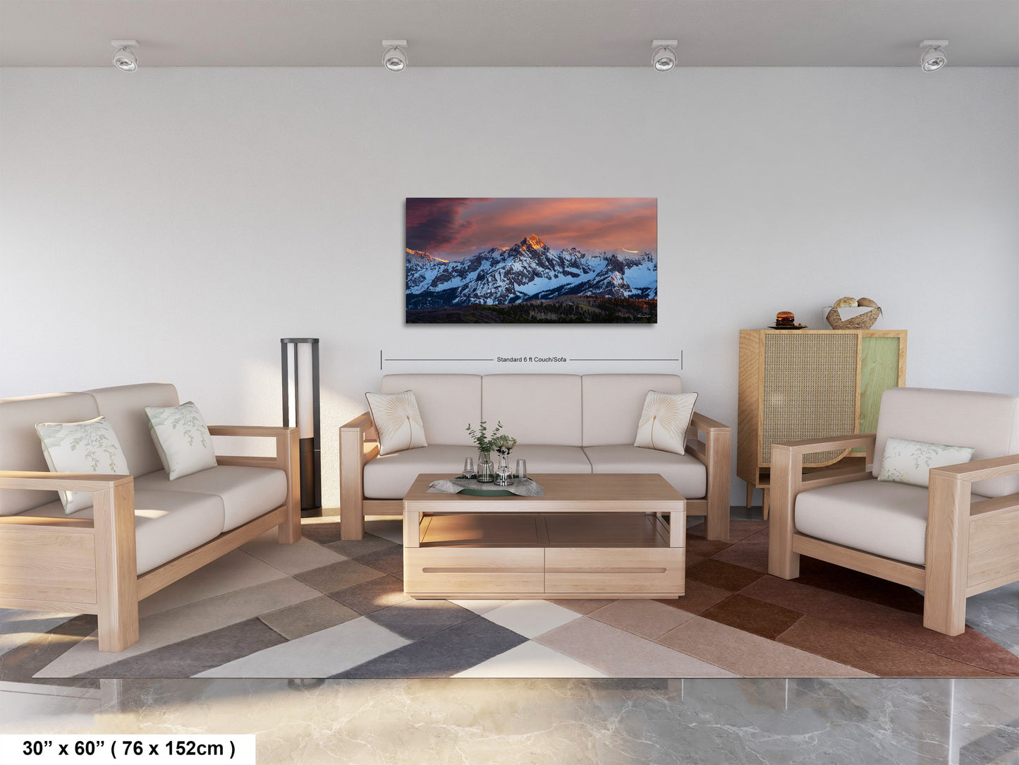 Colorado wall art sunset picture, Telluride art, San Juan mountains canvas, mountain wall art, panoramic print, mountain wall decor, sunset
