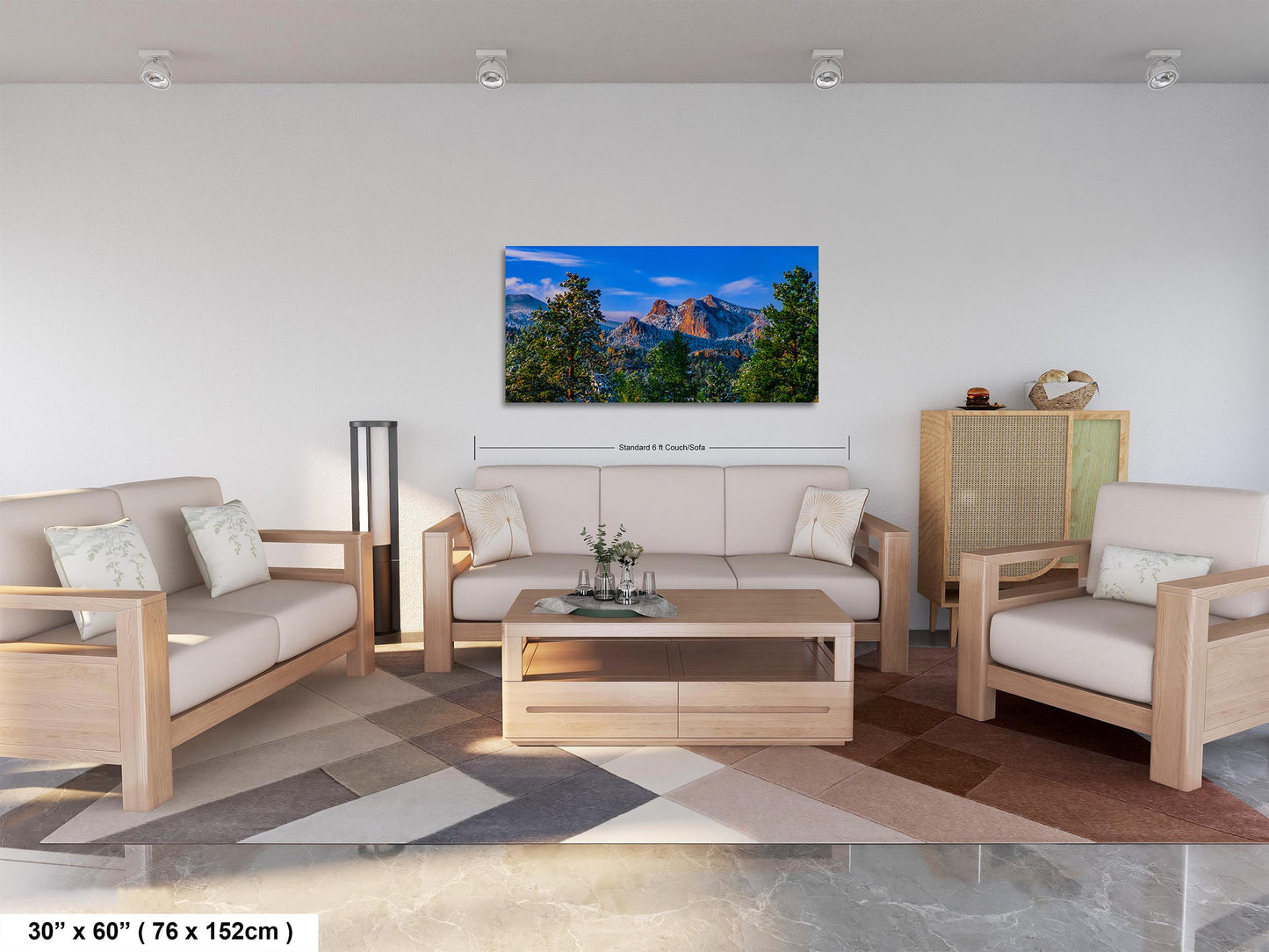 Colorado snowy mountain sunset, Estes Park wall art, Rocky Mountains canvas print