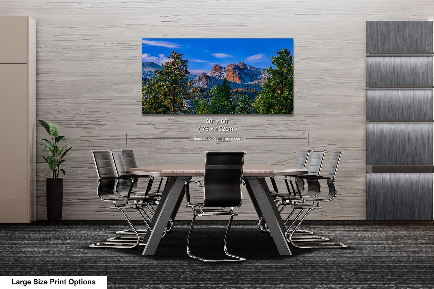 Colorado snowy mountain sunset, Estes Park wall art, Rocky Mountains canvas print