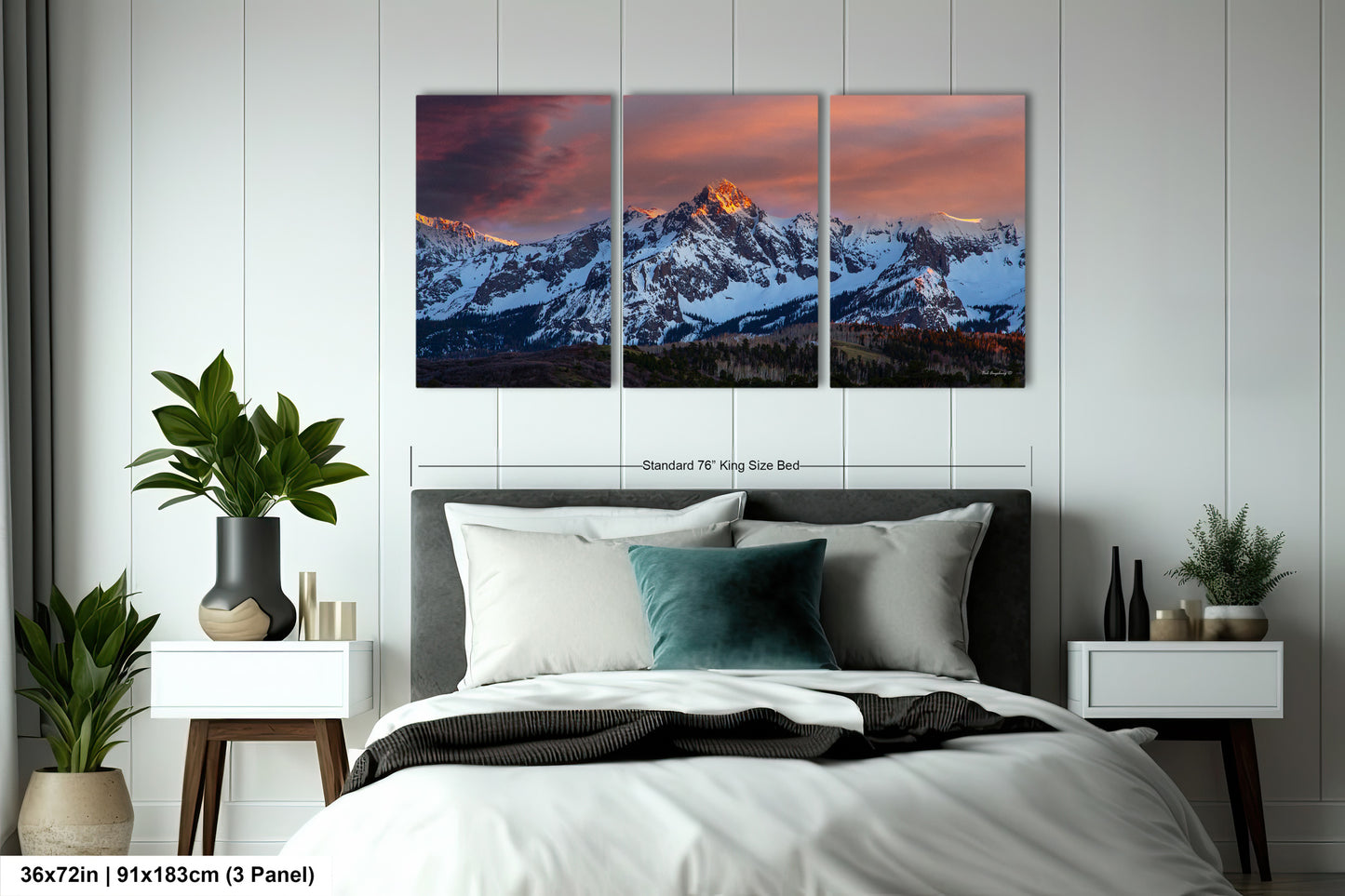 Colorado wall art sunset picture, Telluride art, San Juan mountains canvas, mountain wall art, panoramic print, mountain wall decor, sunset