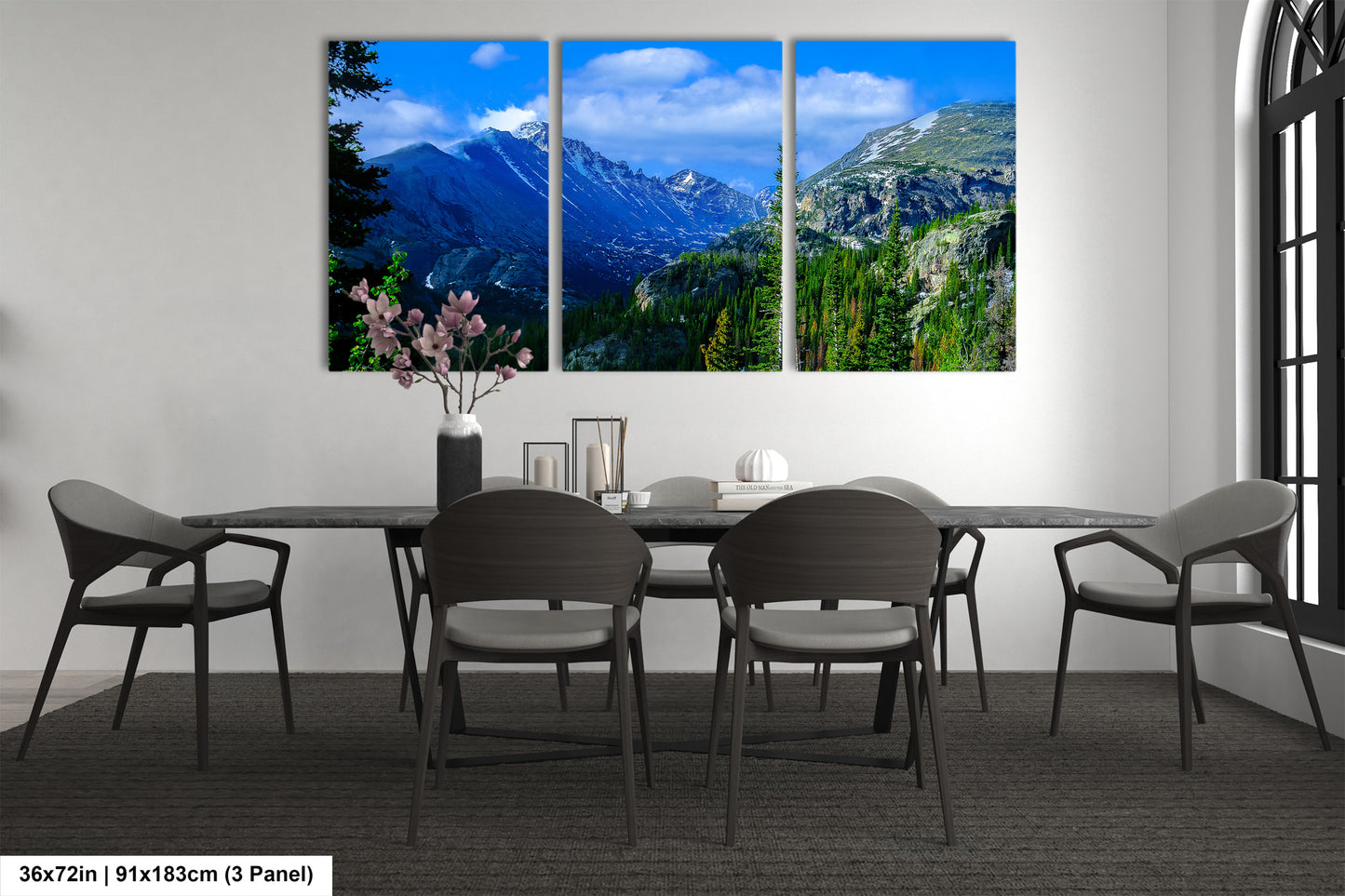 Rocky Mountain National Park panoramic picture, large panoramic art, Longs Peak Colorado, Estes Park wall art, national park panorama,