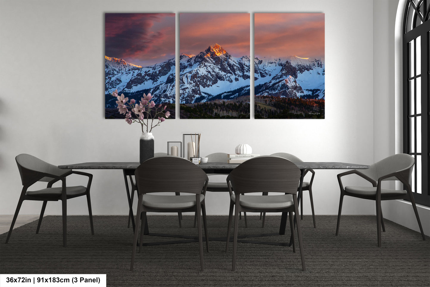 Colorado wall art sunset picture, Telluride art, San Juan mountains canvas, mountain wall art, panoramic print, mountain wall decor, sunset