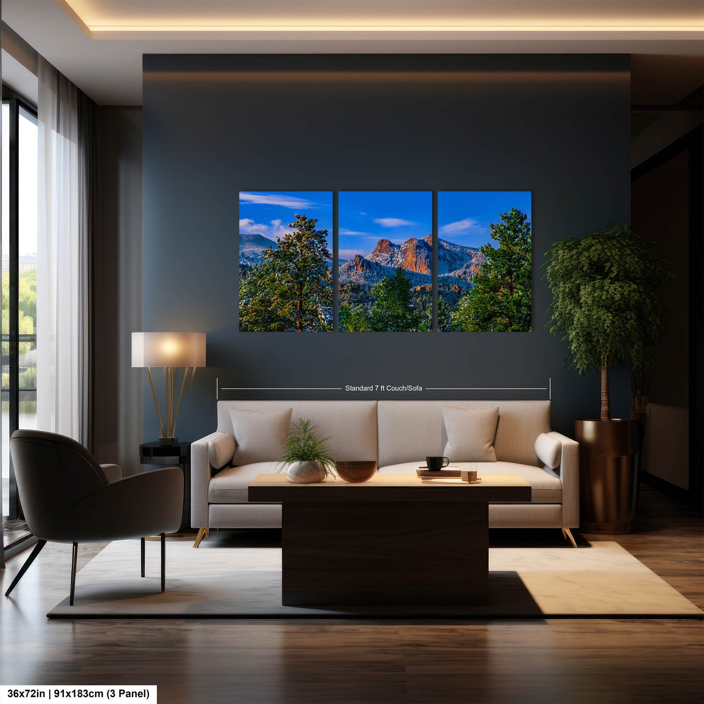 Colorado snowy mountain sunset, Estes Park wall art, Rocky Mountains canvas print