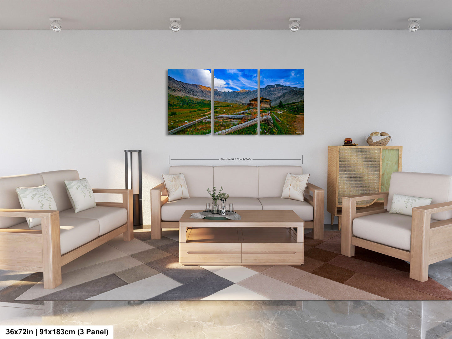Mayflower gulch picture, ghost town, Breckenridge photography, Leadville Colorado, 3 piece wall art, cabin decor, large canvas, miners log cabin, office decor
