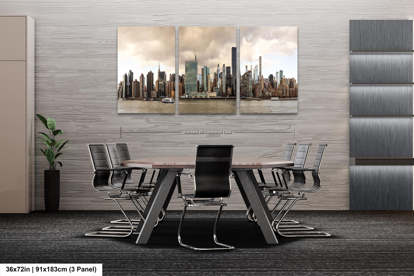 NYC skyline east side metal print canvas print color photography daylight boat river poster