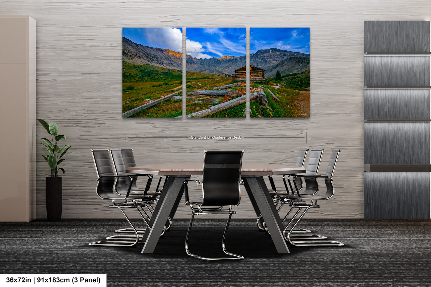 Mayflower gulch picture, ghost town, Breckenridge photography, Leadville Colorado, 3 piece wall art, cabin decor, large canvas, miners log cabin, office decor