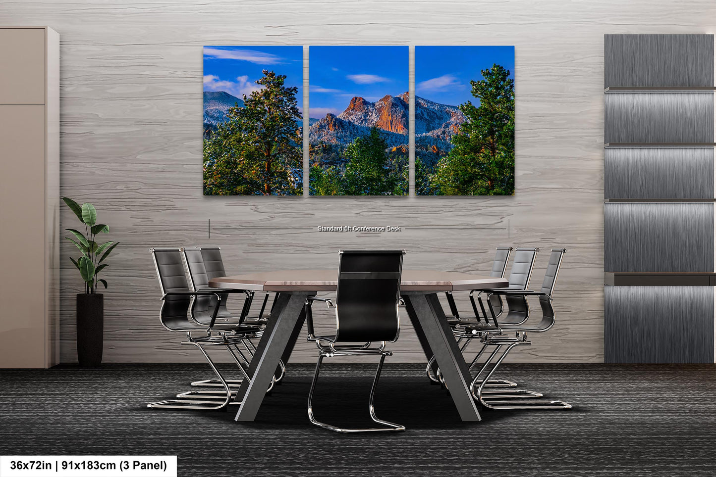 Colorado snowy mountain sunset, Estes Park wall art, Rocky Mountains canvas print
