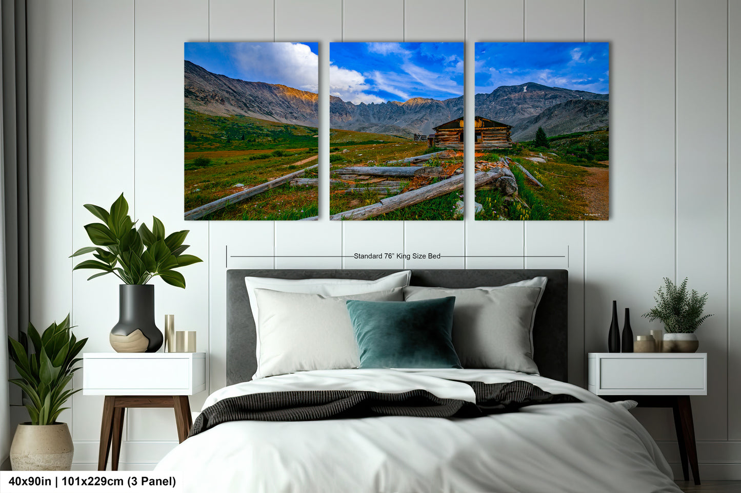 Mayflower gulch picture, ghost town, Breckenridge photography, Leadville Colorado, 3 piece wall art, cabin decor, large canvas, miners log cabin, office decor