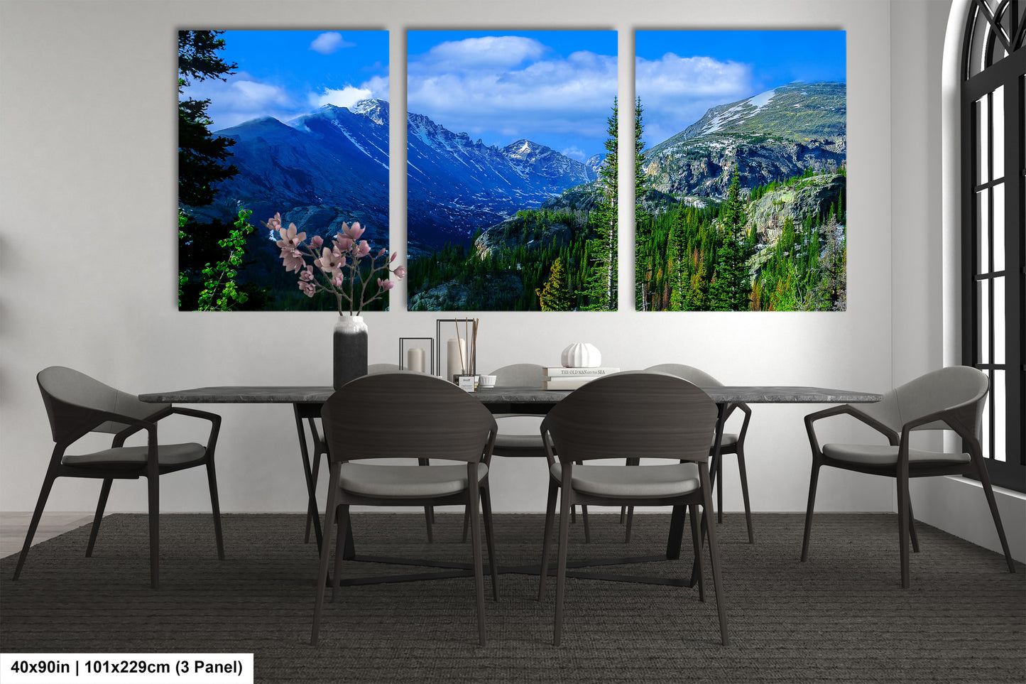 Rocky Mountain National Park panoramic picture, large panoramic art, Longs Peak Colorado, Estes Park wall art, national park panorama,