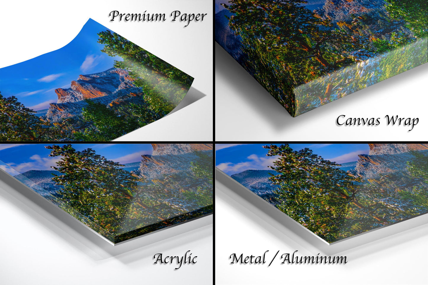 Colorado snowy mountain sunset, Estes Park wall art, Rocky Mountains canvas print
