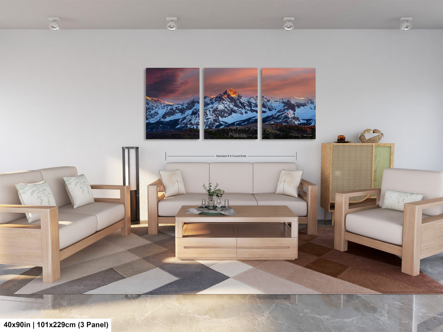 Colorado wall art sunset picture, Telluride art, San Juan mountains canvas, mountain wall art, panoramic print, mountain wall decor, sunset
