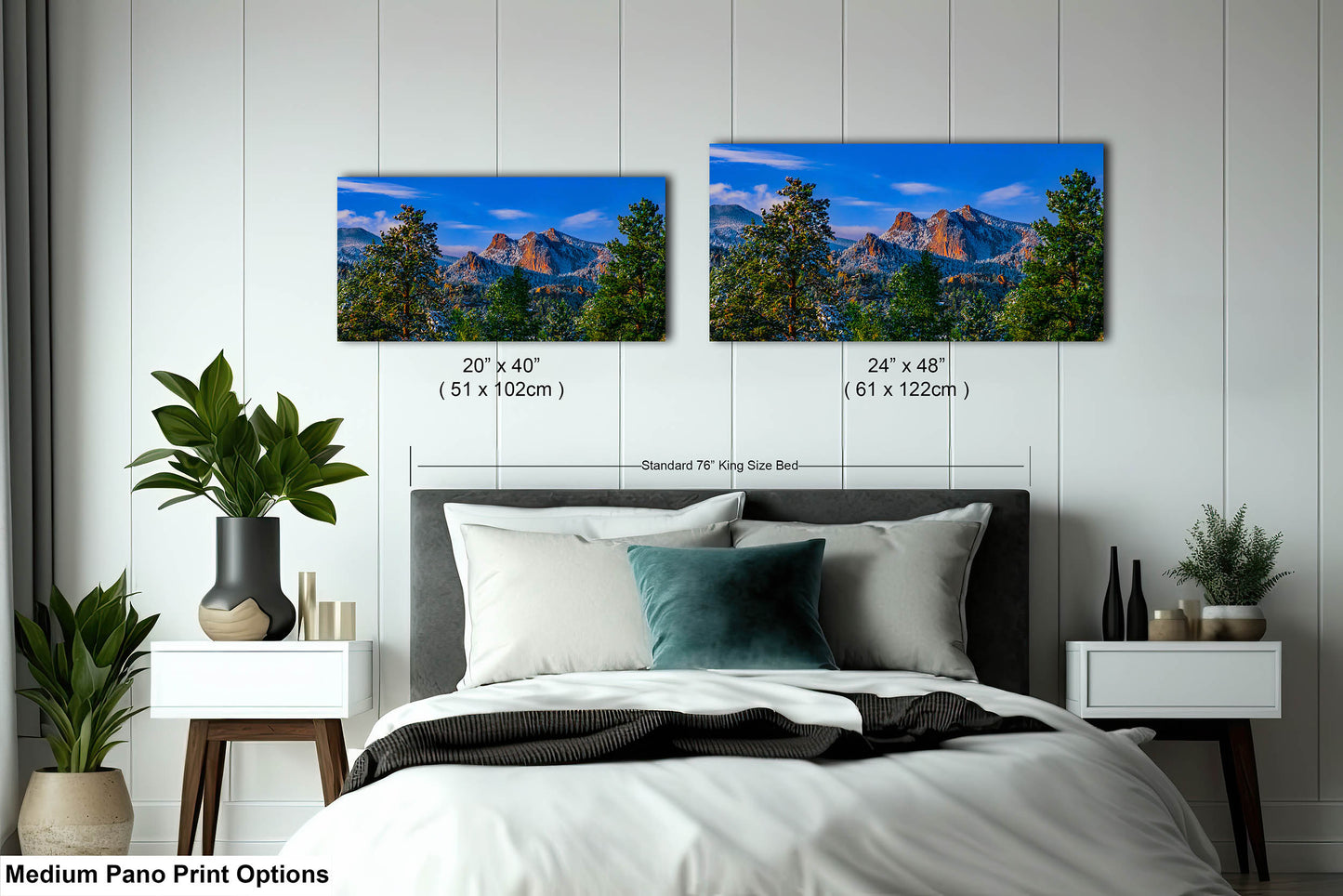 Colorado snowy mountain sunset, Estes Park wall art, Rocky Mountains canvas print