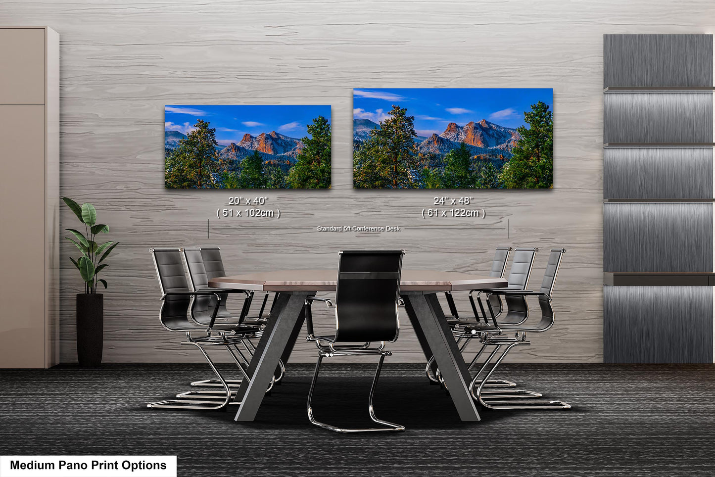 Colorado snowy mountain sunset, Estes Park wall art, Rocky Mountains canvas print