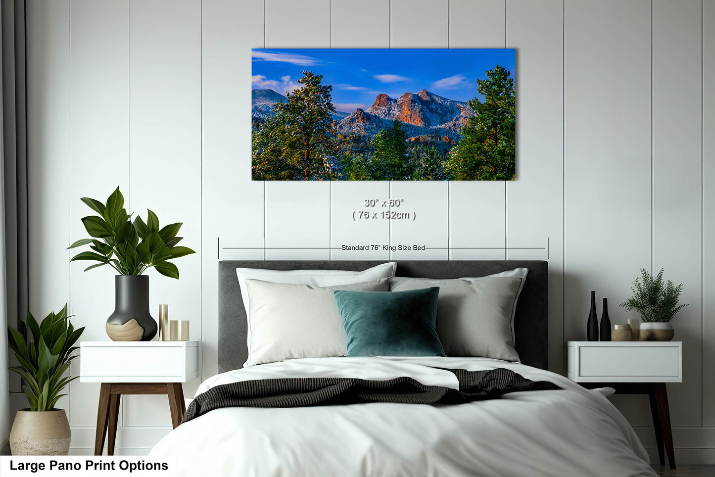 Colorado snowy mountain sunset, Estes Park wall art, Rocky Mountains canvas print