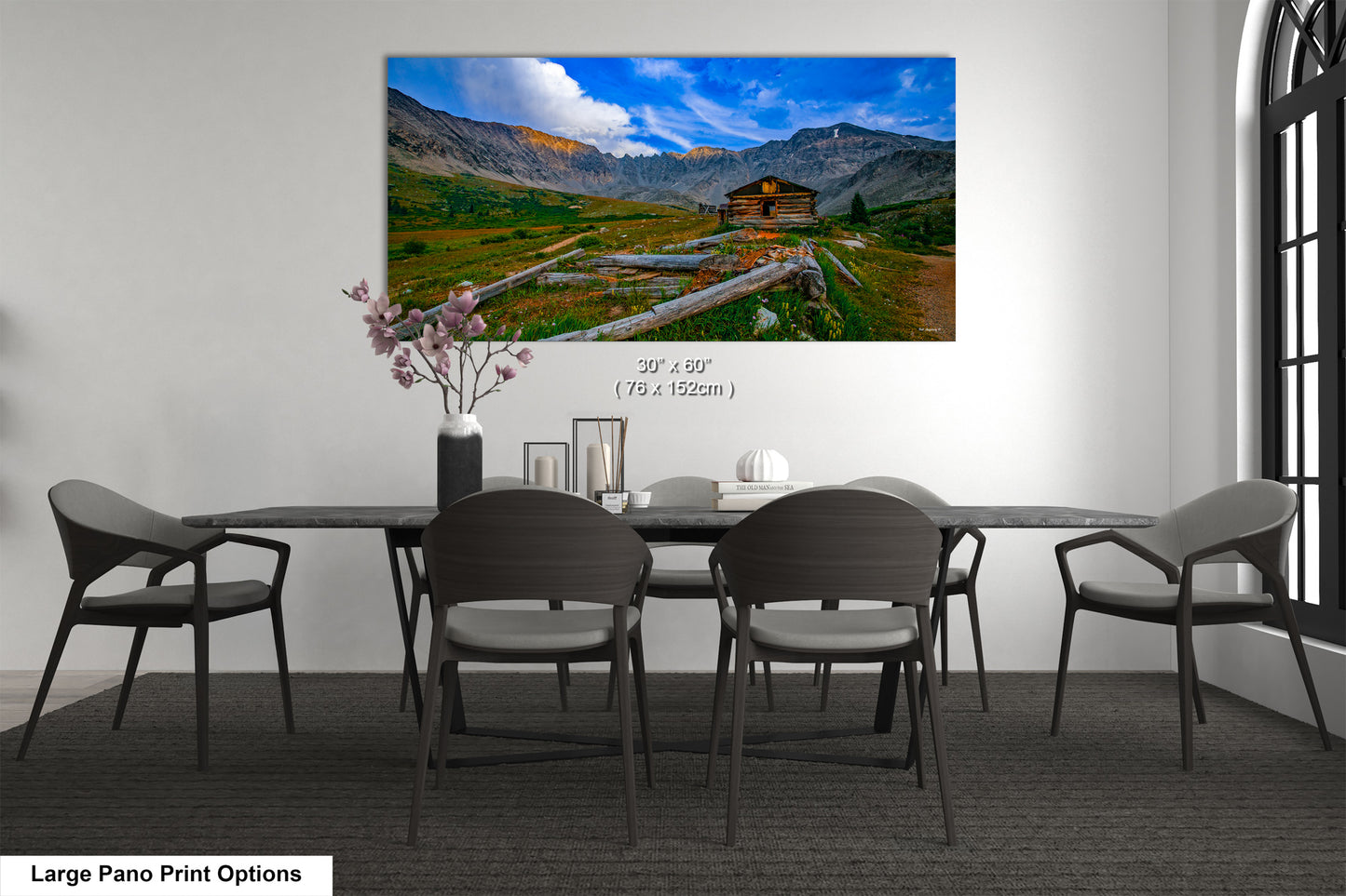 Mayflower gulch picture, ghost town, Breckenridge photography, Leadville Colorado, 3 piece wall art, cabin decor, large canvas, miners log cabin, office decor