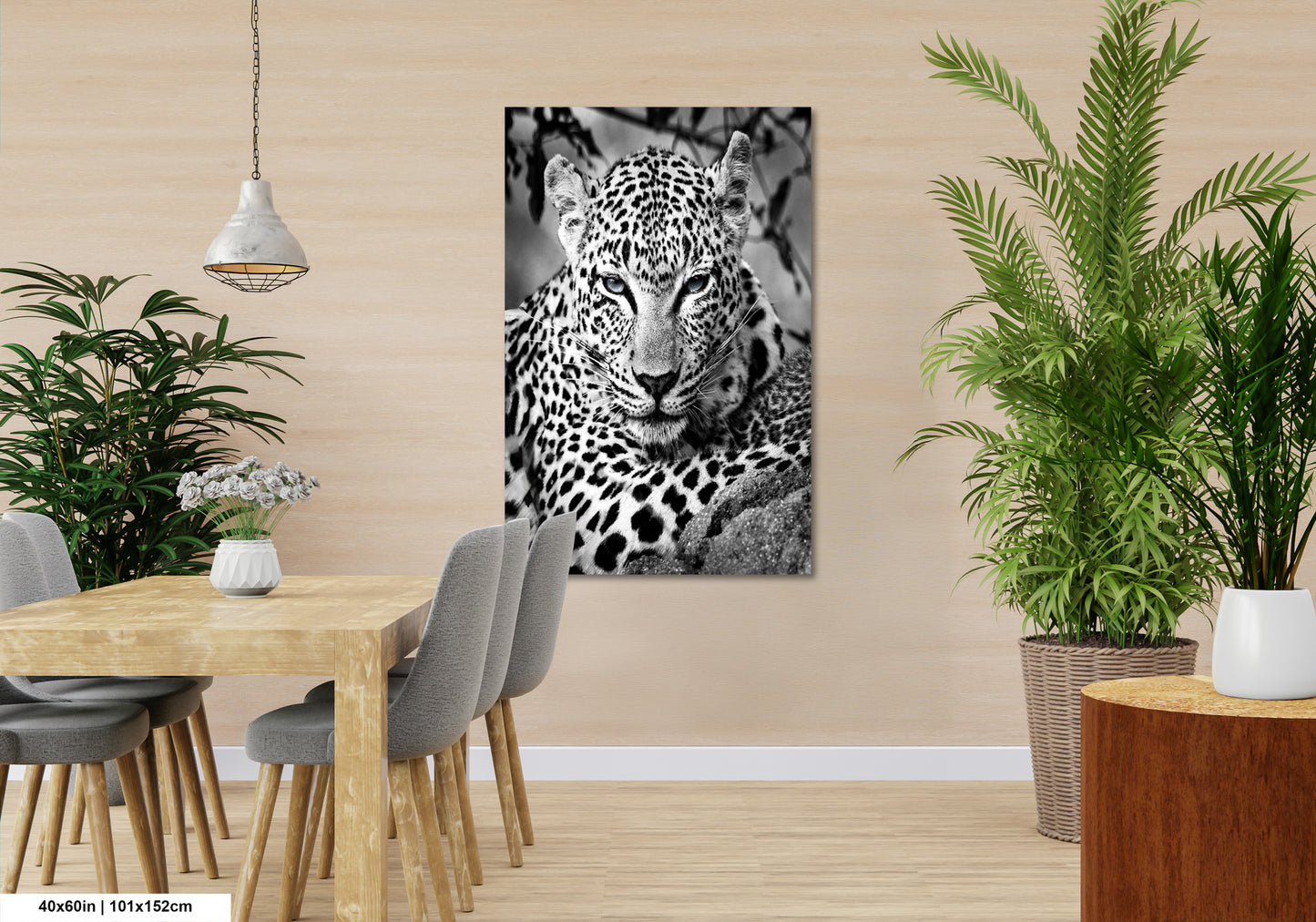Leopard African Safari black and white