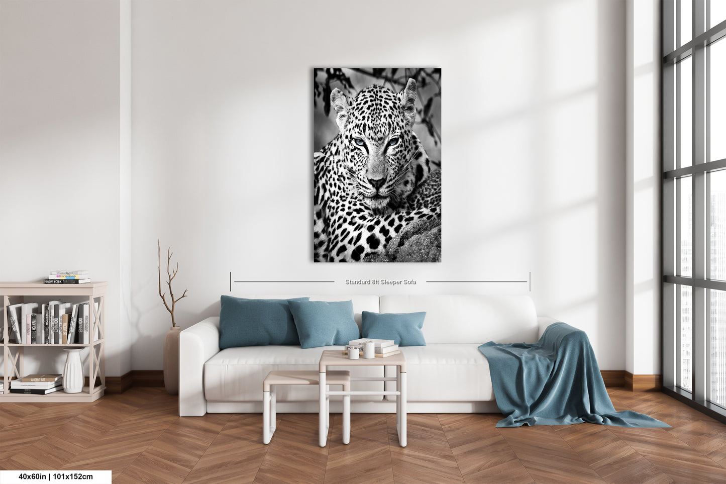 Leopard African Safari black and white