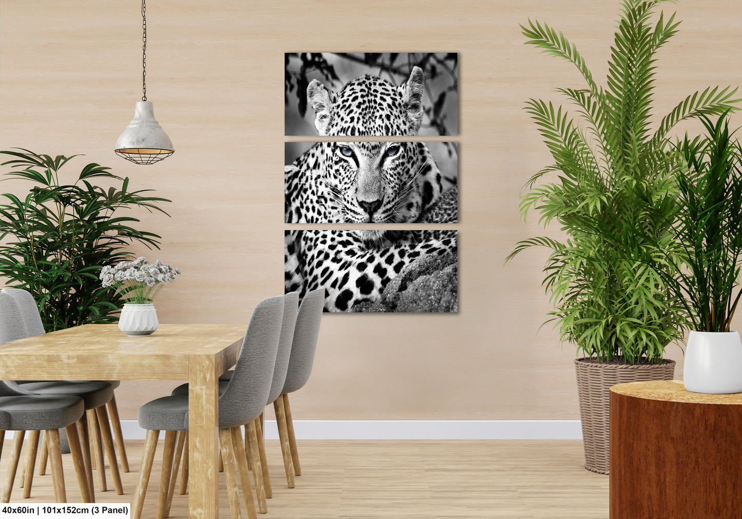 Leopard African Safari black and white