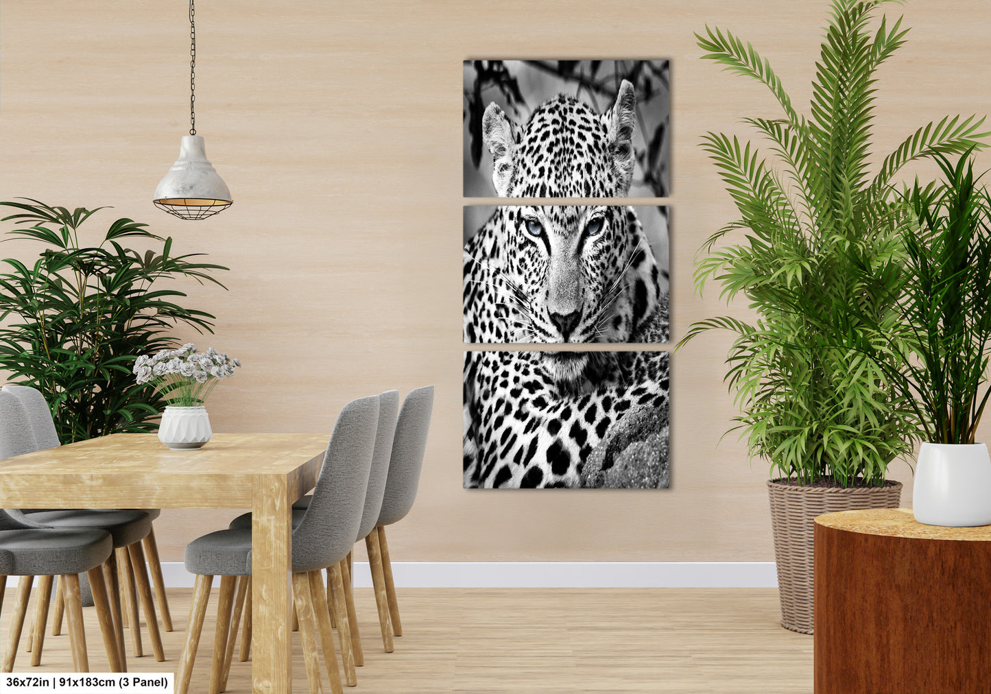 Leopard African Safari black and white