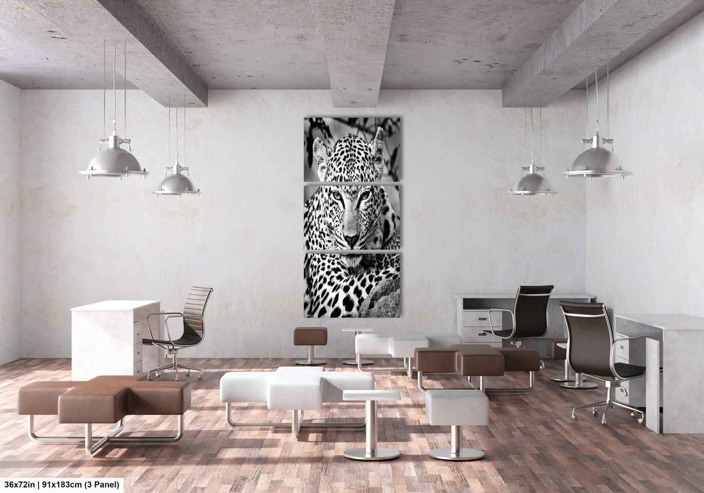 Leopard African Safari black and white