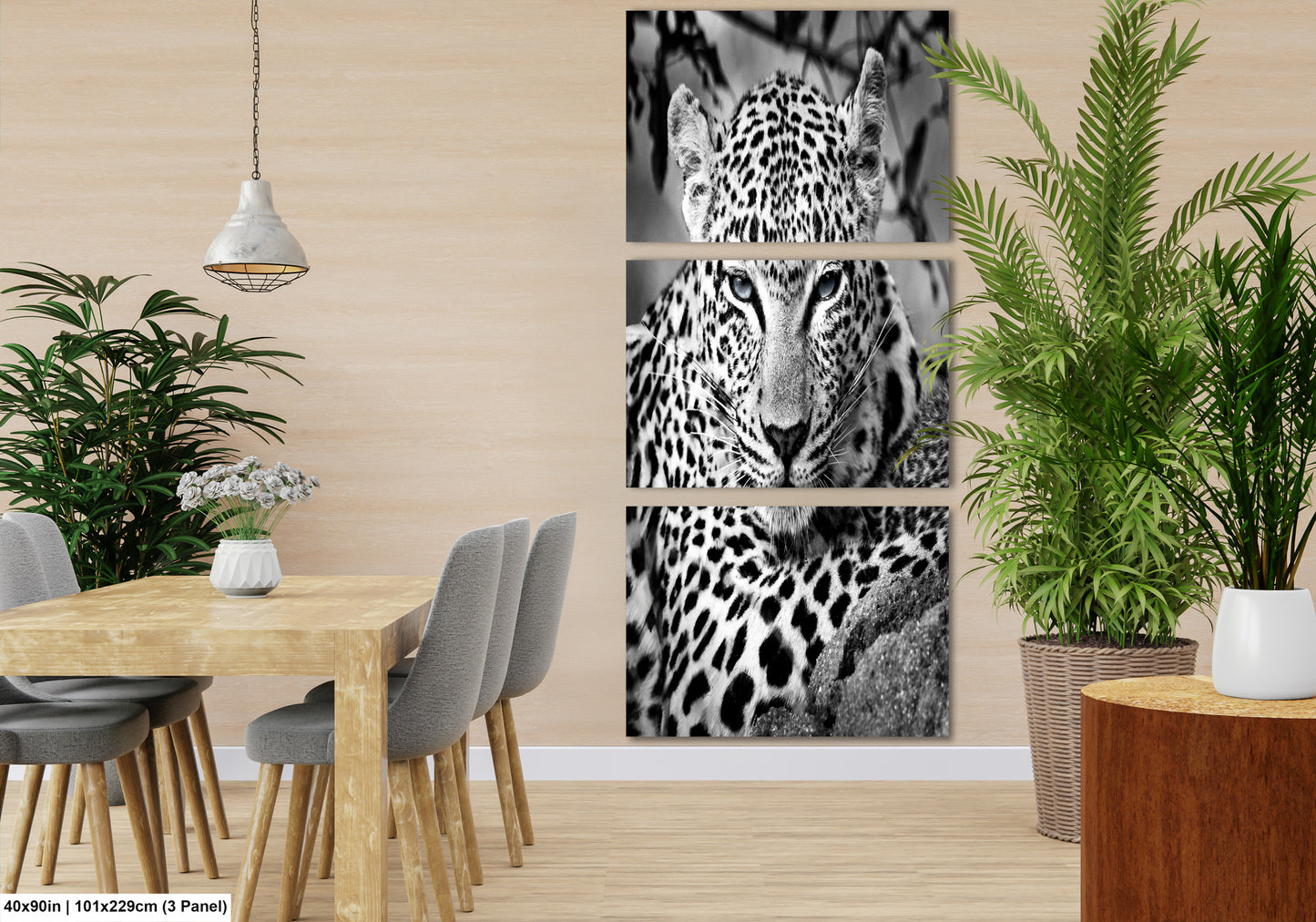 Leopard African Safari black and white