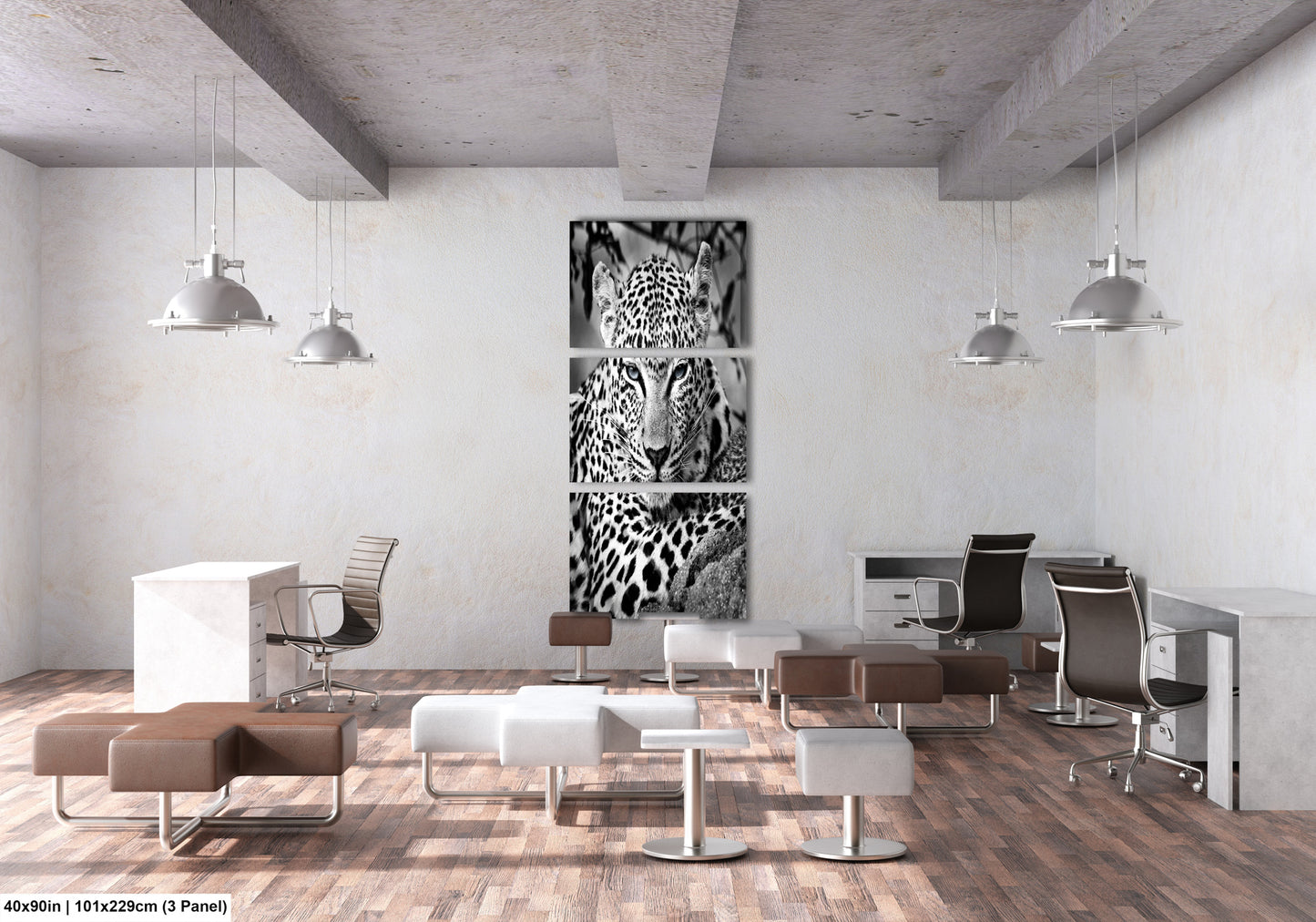 Leopard African Safari black and white