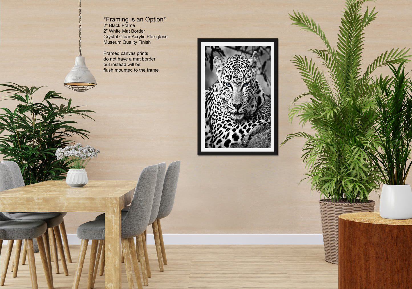 Leopard African Safari black and white