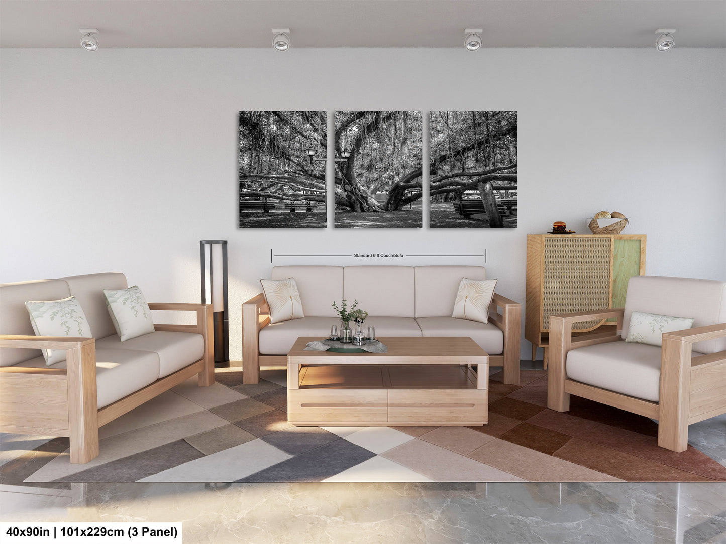 a living room with two couches and a coffee table