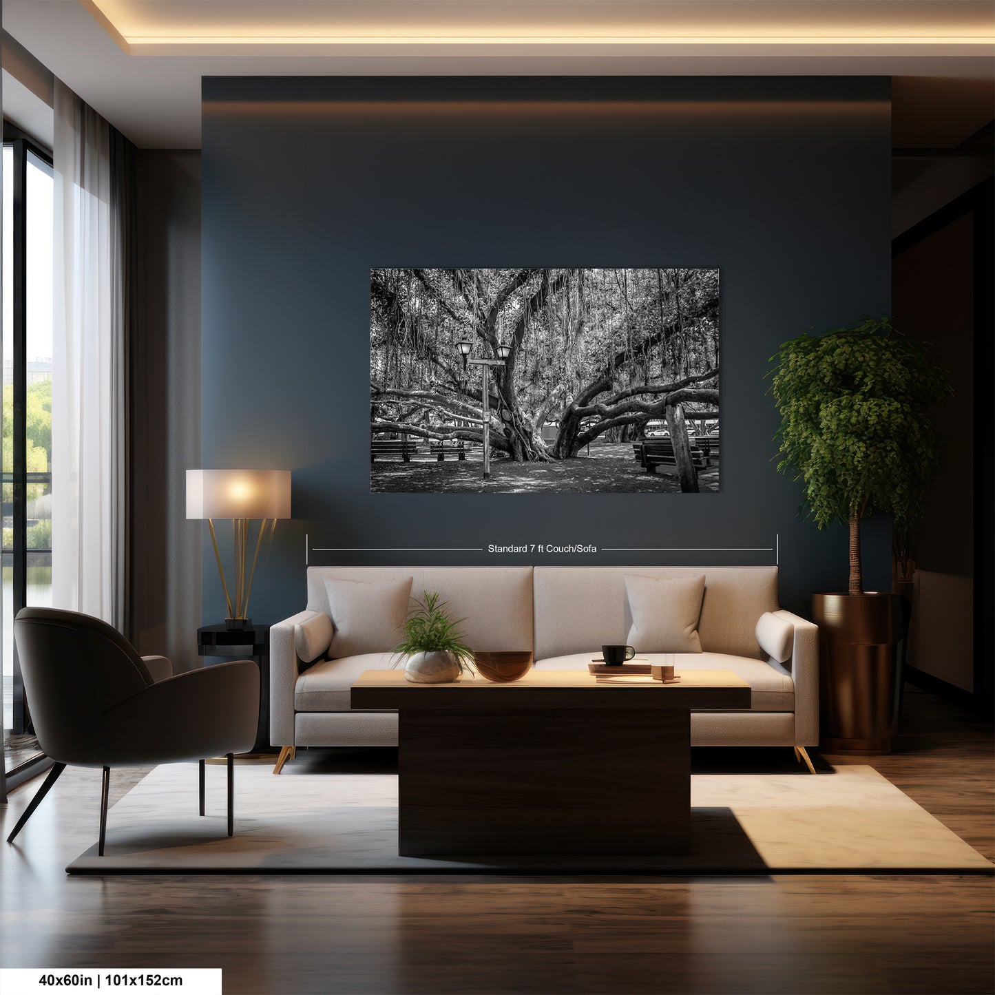 a black and white photo of a living room