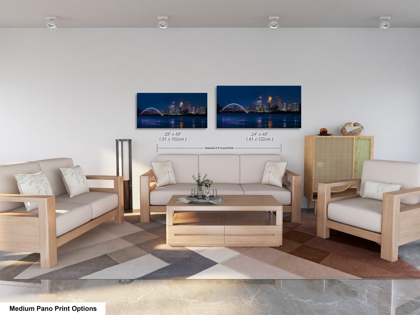 a living room with two couches and a coffee table