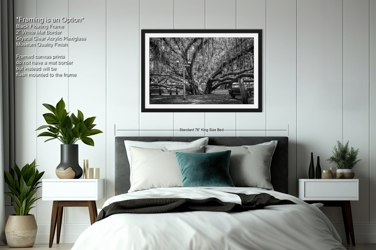 a black and white photo of a bed in a bedroom