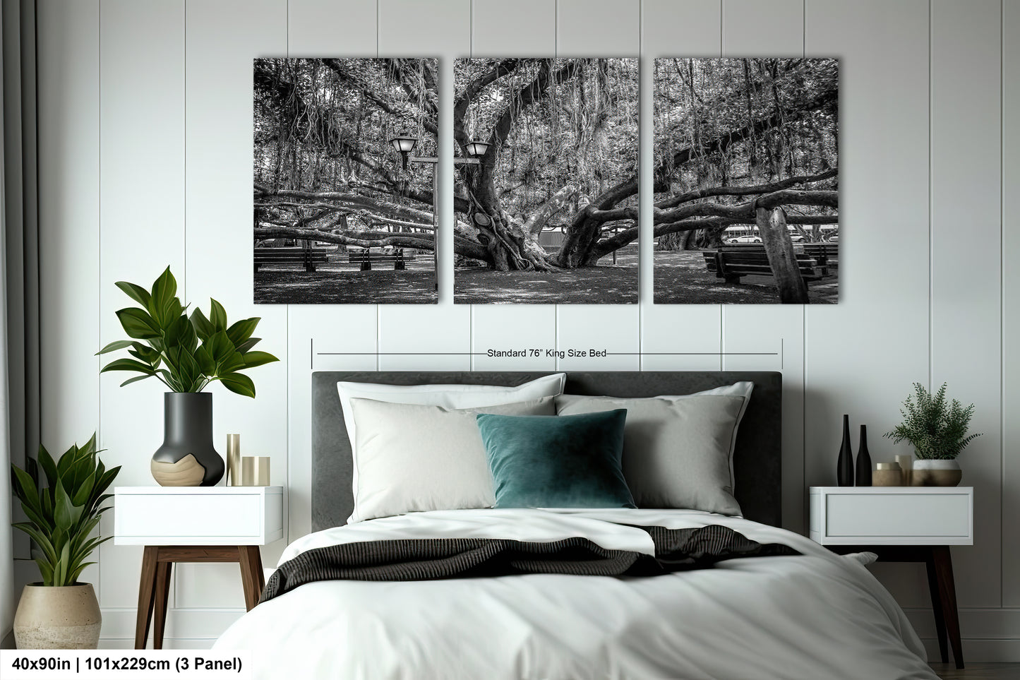 a black and white photo of a bed with pillows