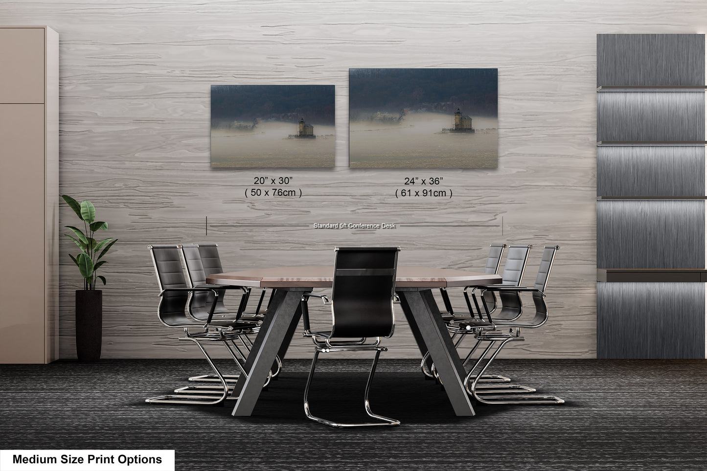 a dining room table with chairs in front of it