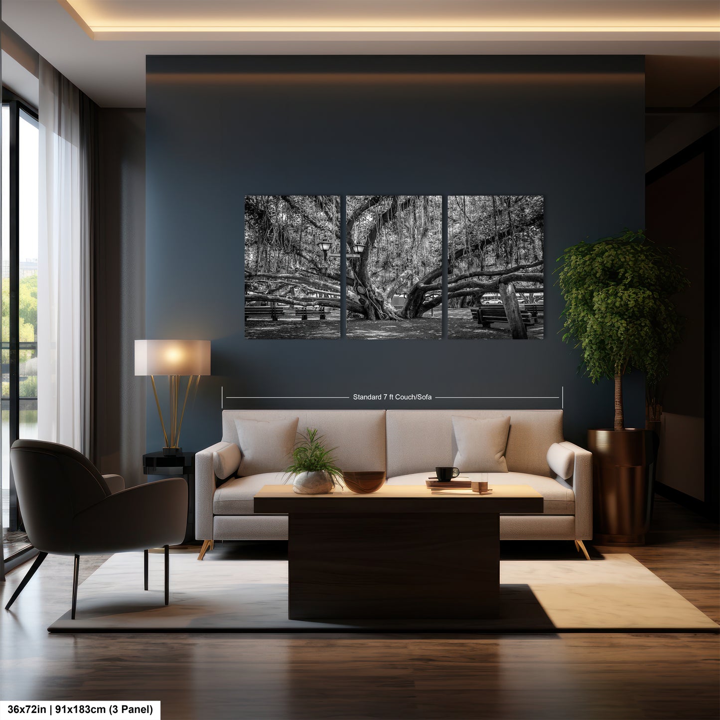 a black and white photo of a living room
