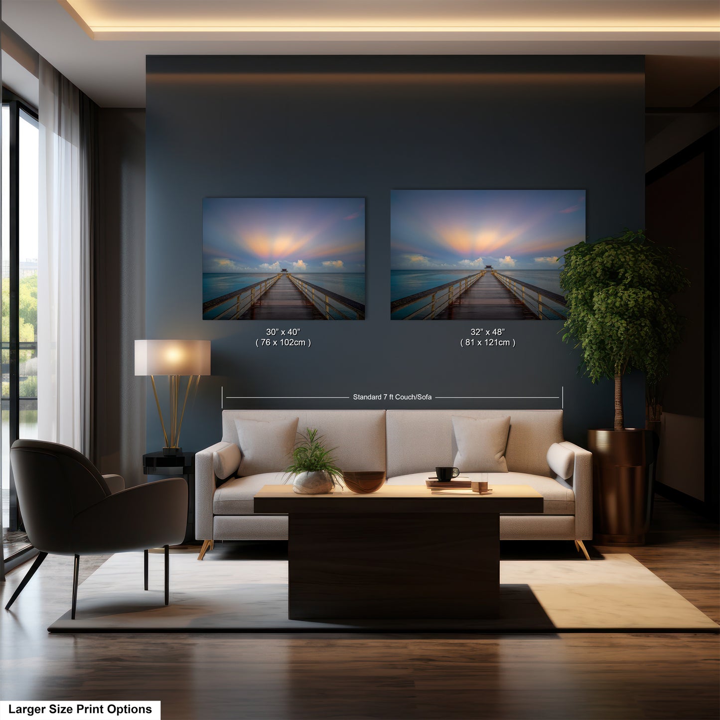 a living room filled with furniture and a large window