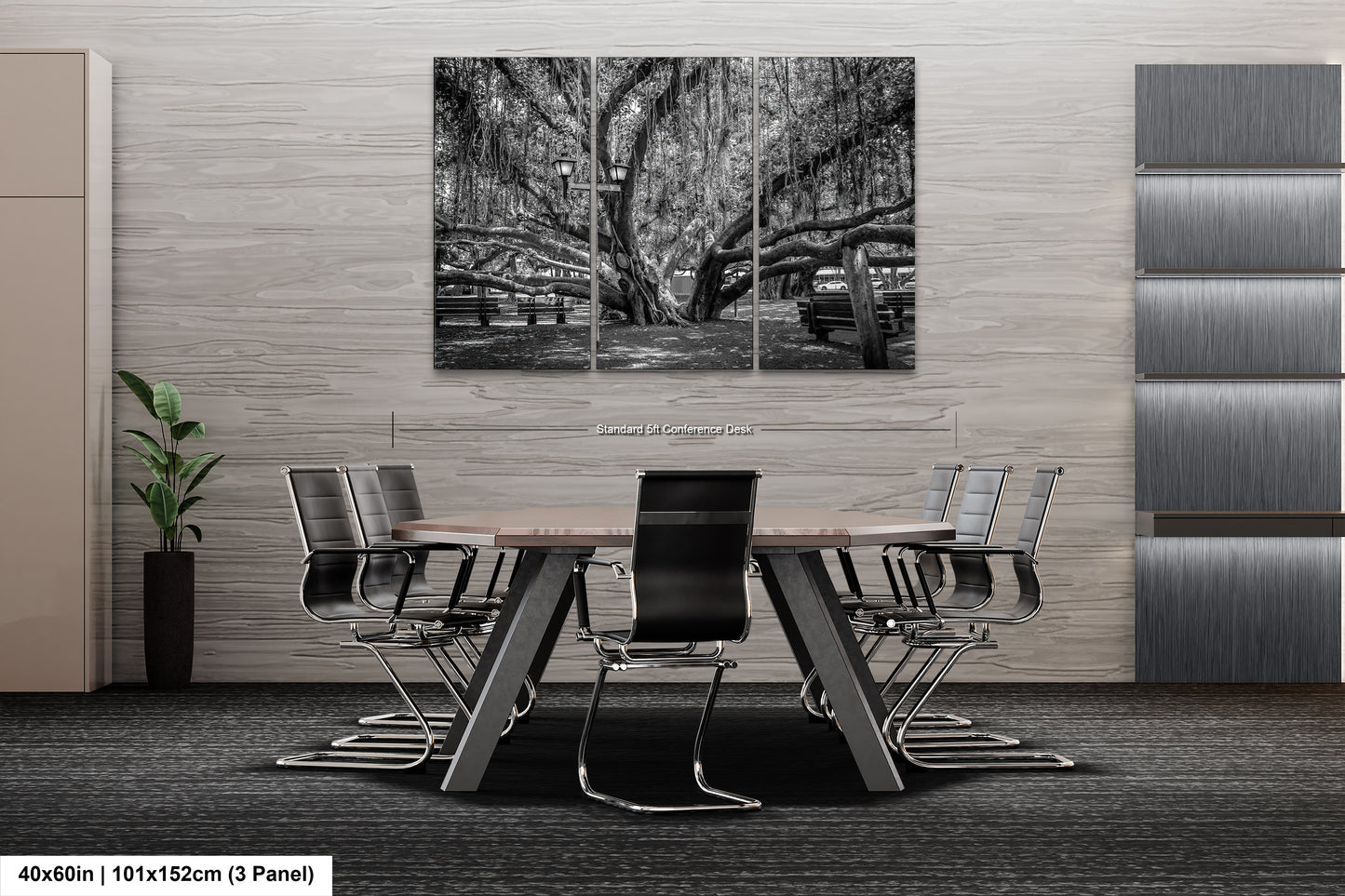 a black and white photo of a table and chairs