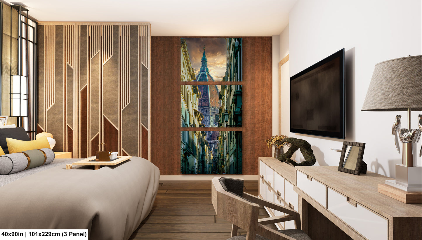 a bed room with a neatly made bed and a flat screen tv