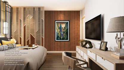 a bed room with a neatly made bed and a flat screen tv