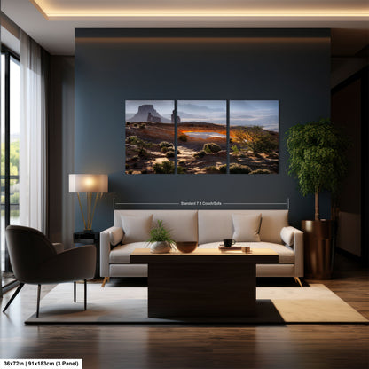 a living room filled with furniture and a painting on the wall