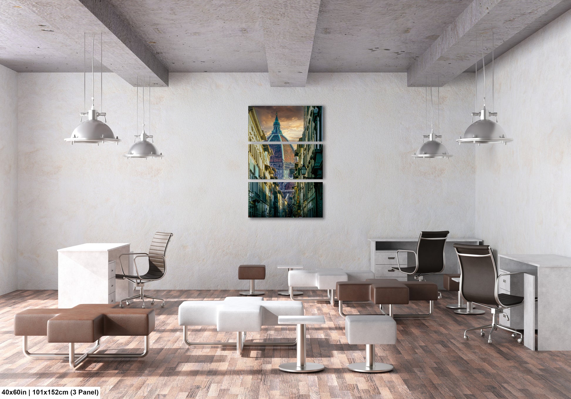 a room with a lot of chairs and desks