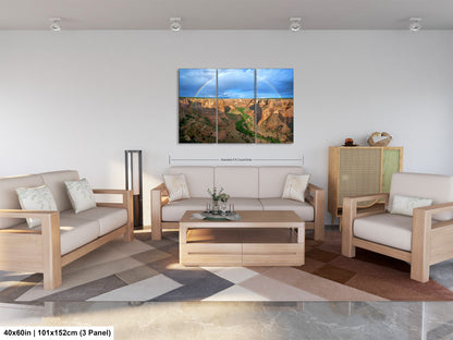 a living room filled with furniture and a painting on the wall