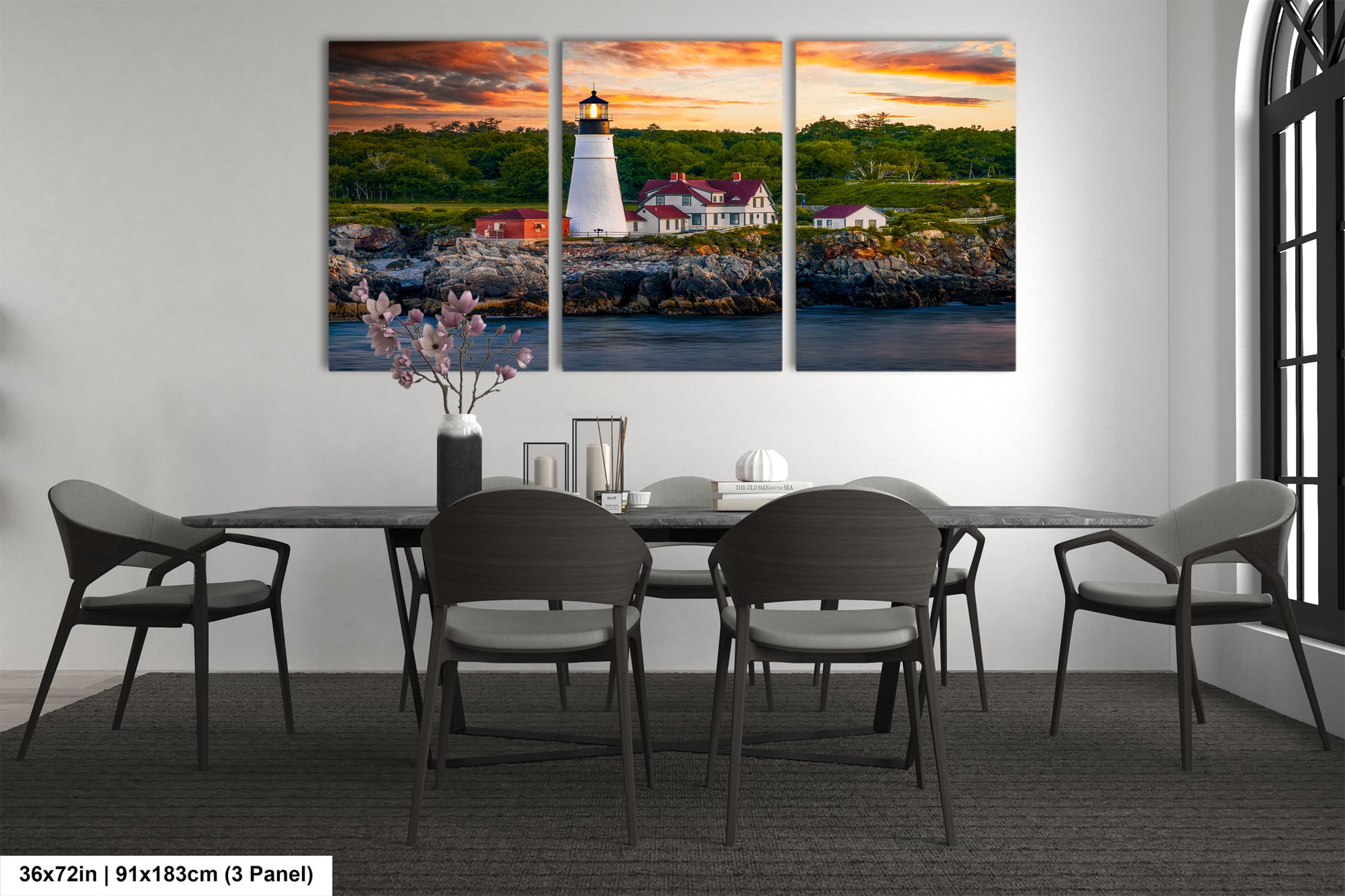 a dining room with a table and chairs