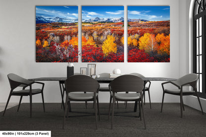 a dining room with a table and four chairs