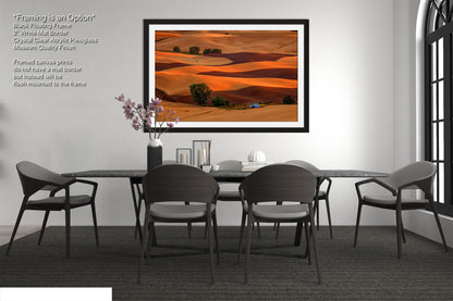 a picture of a dining room with a table and chairs