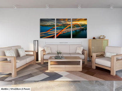 a living room filled with furniture and a painting on the wall