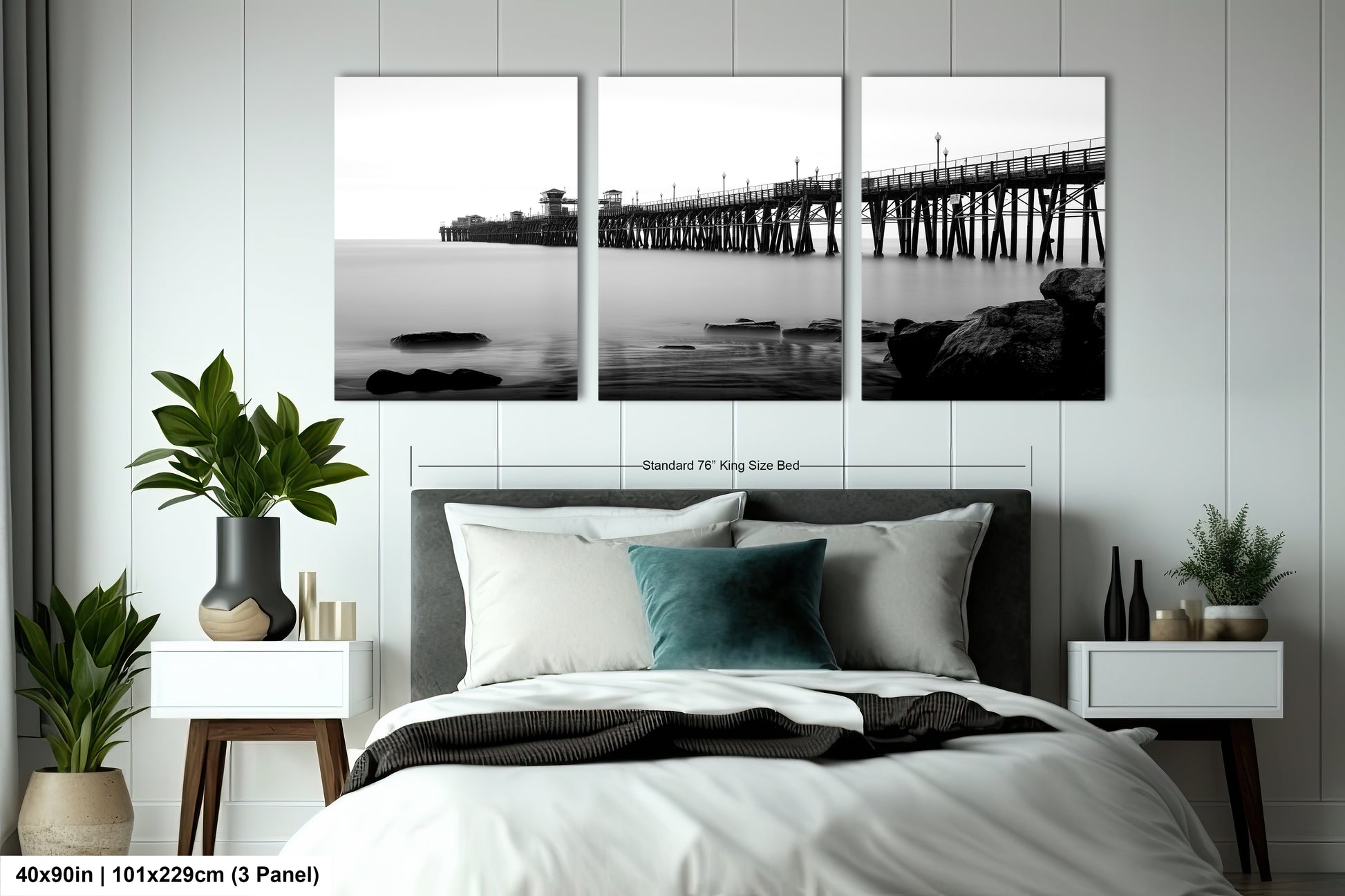 a black and white photo of a bedroom with a bed